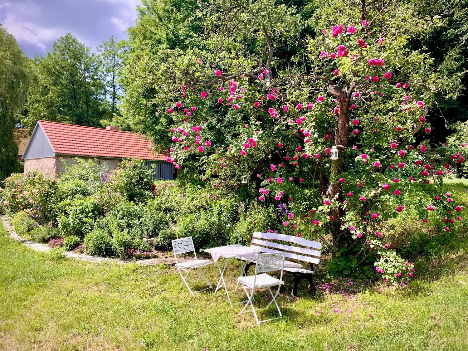 Nichelmühle - Eventlocation - Bank im Garten